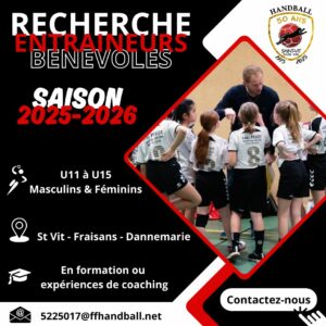 Lire la suite à propos de l’article SAISON 2025-2026 : RECHERCHE ENTRAINEURS