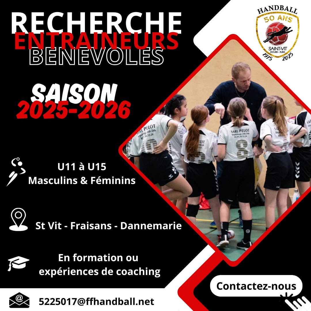 Lire la suite à propos de l’article SAISON 2025-2026 : RECHERCHE ENTRAINEURS